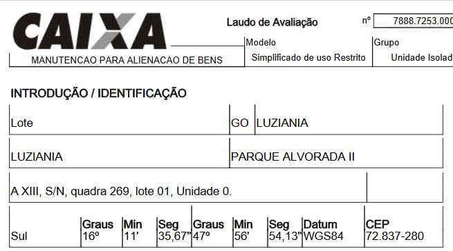 AVENIDA XIII QD 269, N. SN, LT 01